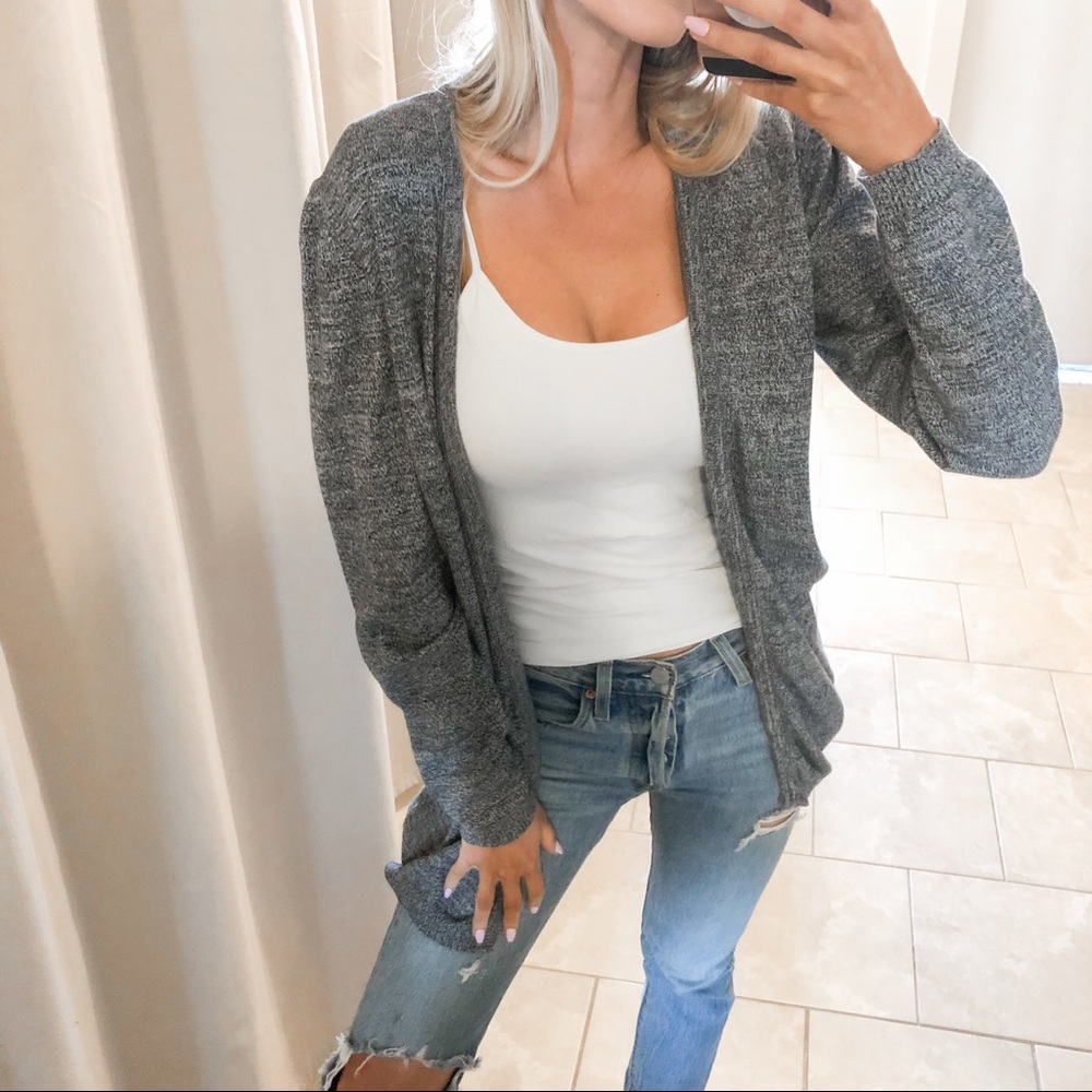 Asos Gray Cotton Cardigan